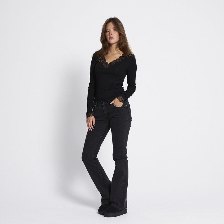 Long sleeve lace top "Angelina" Black